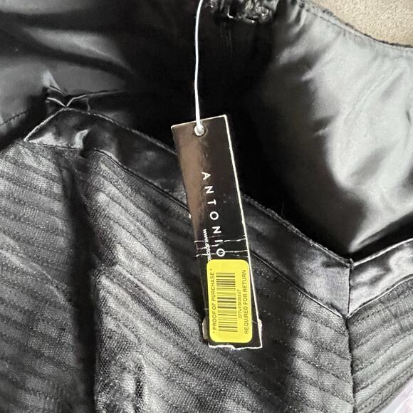 Antonio Melani Black Vintage 40s Look Old Hollywood Lace Cocktail Dress 10 L NEW - Picture 10 of 14